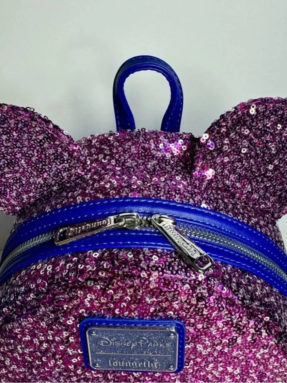 Loungefly Disney Parks Purple Sequin Paris 30th Anniversary Mini Backpack